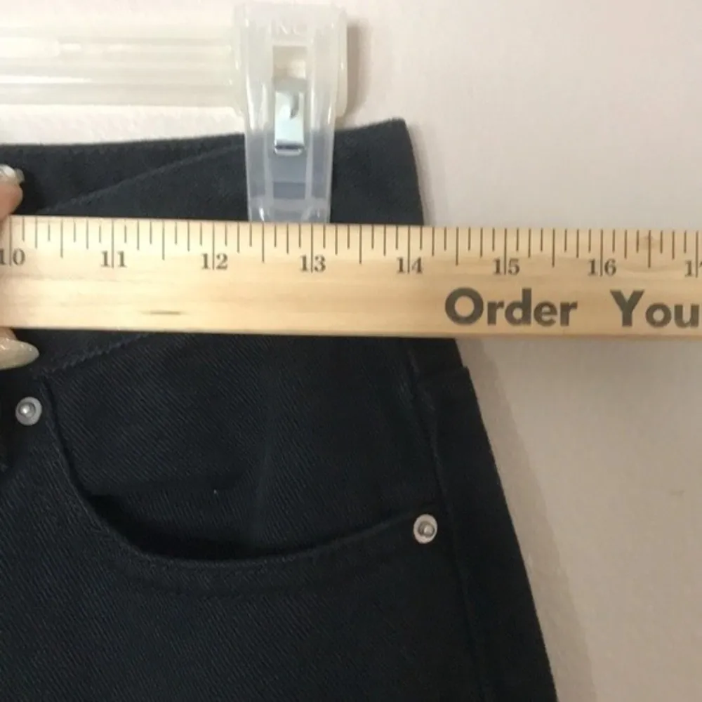 Playboy by pac-sun black button fly high waisted denim jeans size 27 cute - Image 8