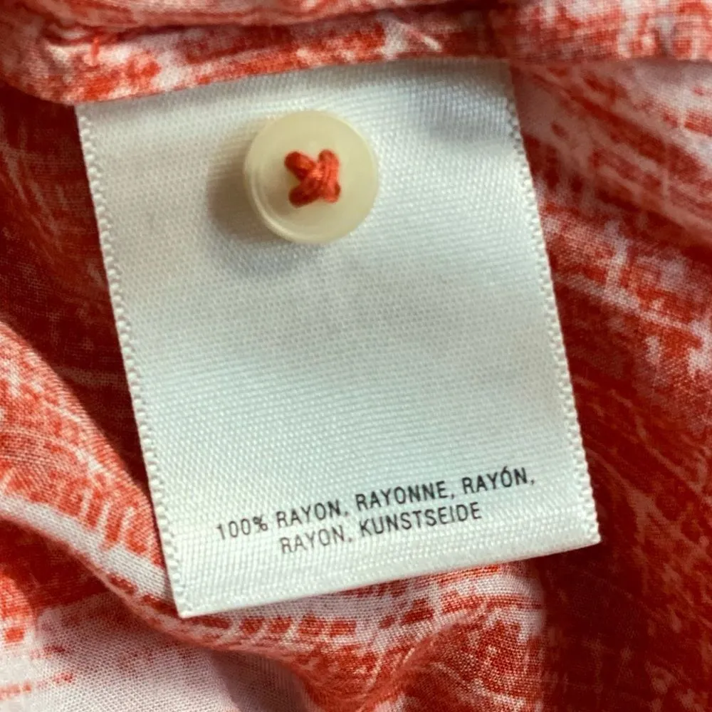 Maeve Anthro Calia Button Babydoll Tunic Top a orange white tie dye - Image 8