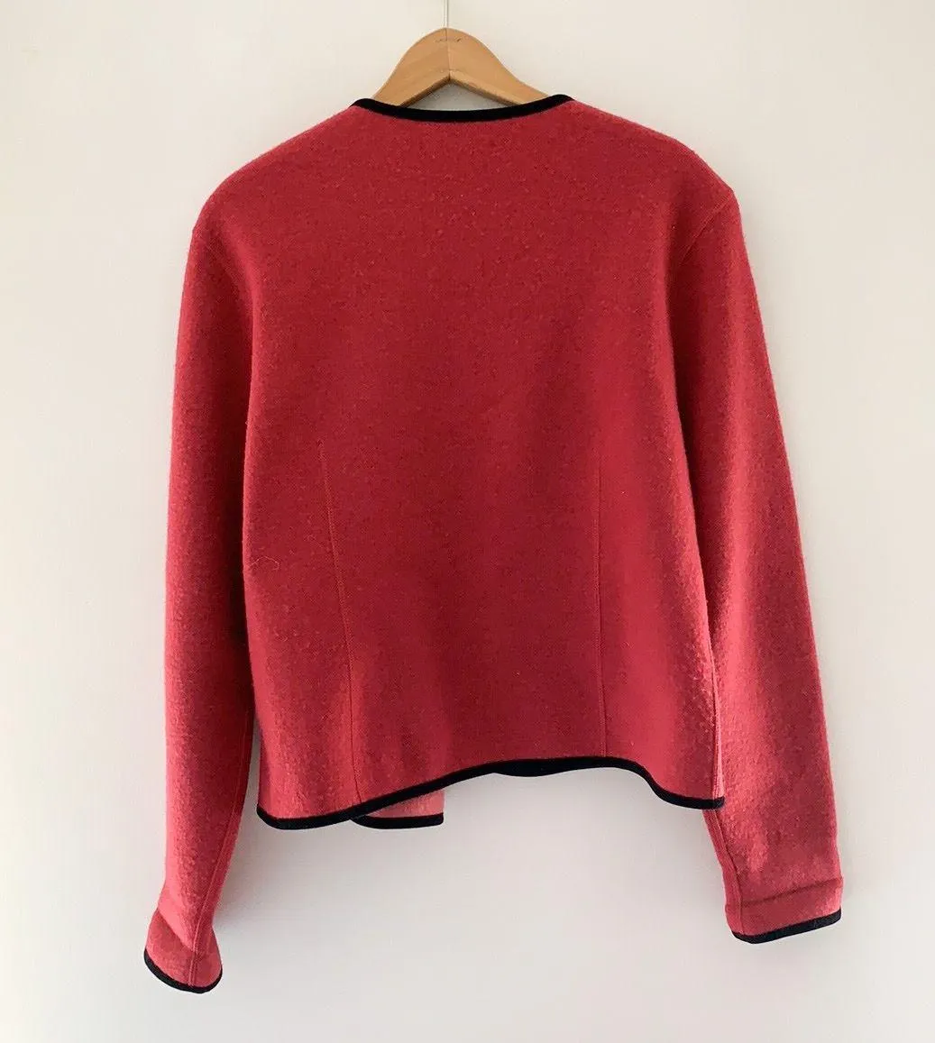 Red  Button Up Sweater - Image 2