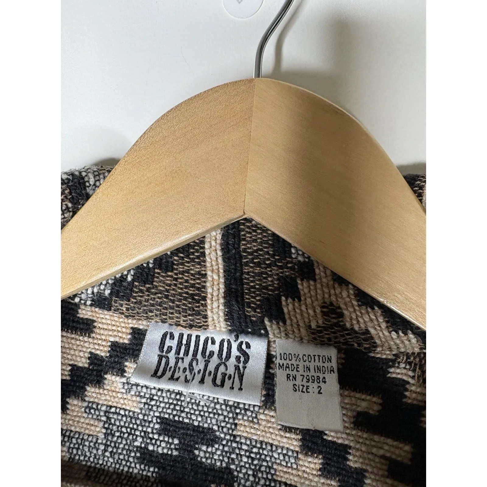 Chicos Design Size 2 US L Vintage Blazer Southwestern Tapestry Jacket Aztec Boho - Image 5