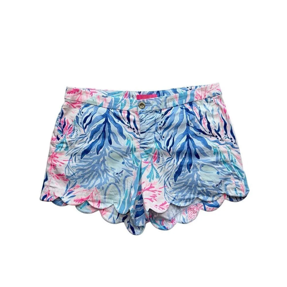 Lilly Pulitzer Buttercup Stretch Short In Crew Blue Tint Kaleidoscope Size 12 - Image 4