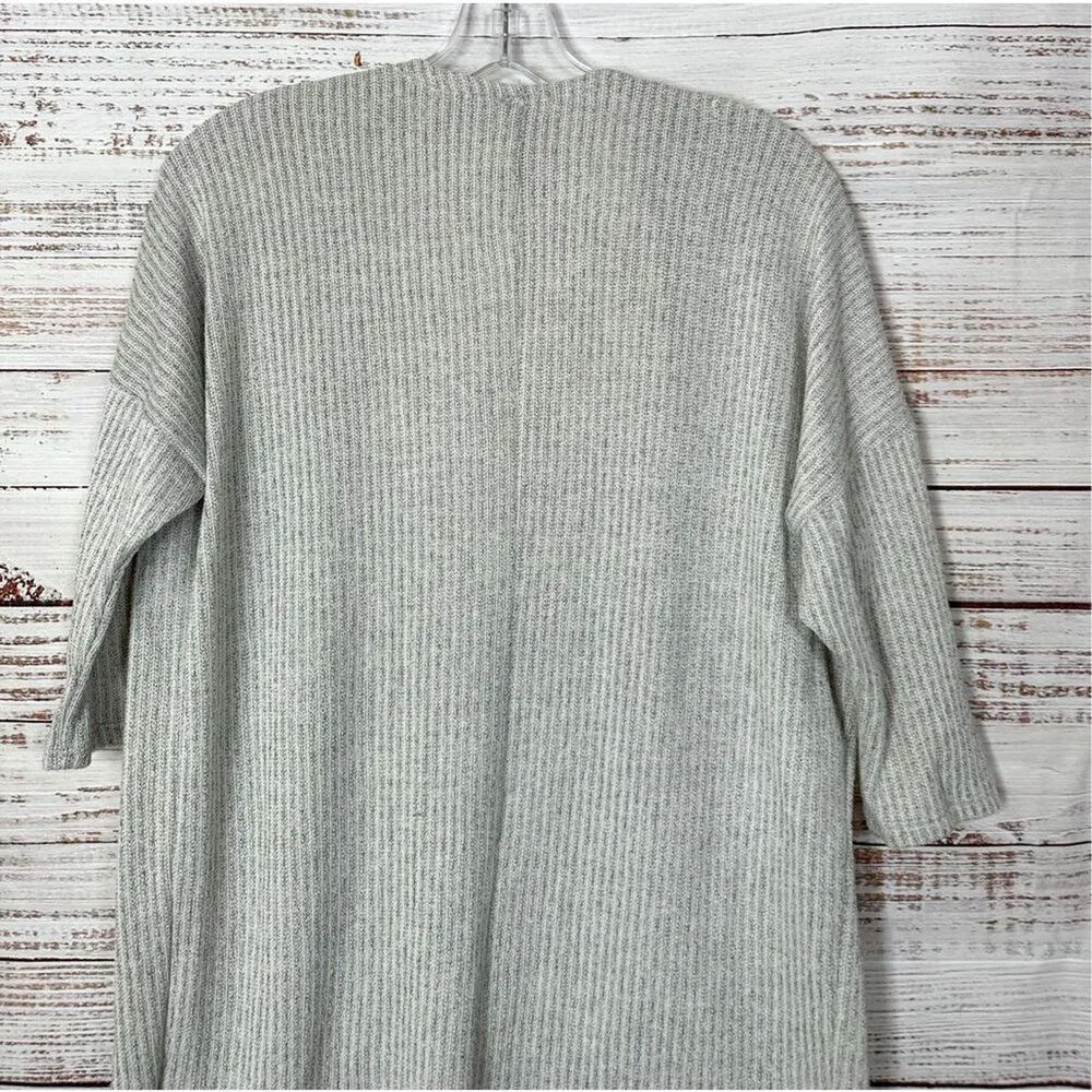 Stitch Fix Allison Joy Women's Open Front Tight Knit Cardigan Sweater Gray Small - Image 10