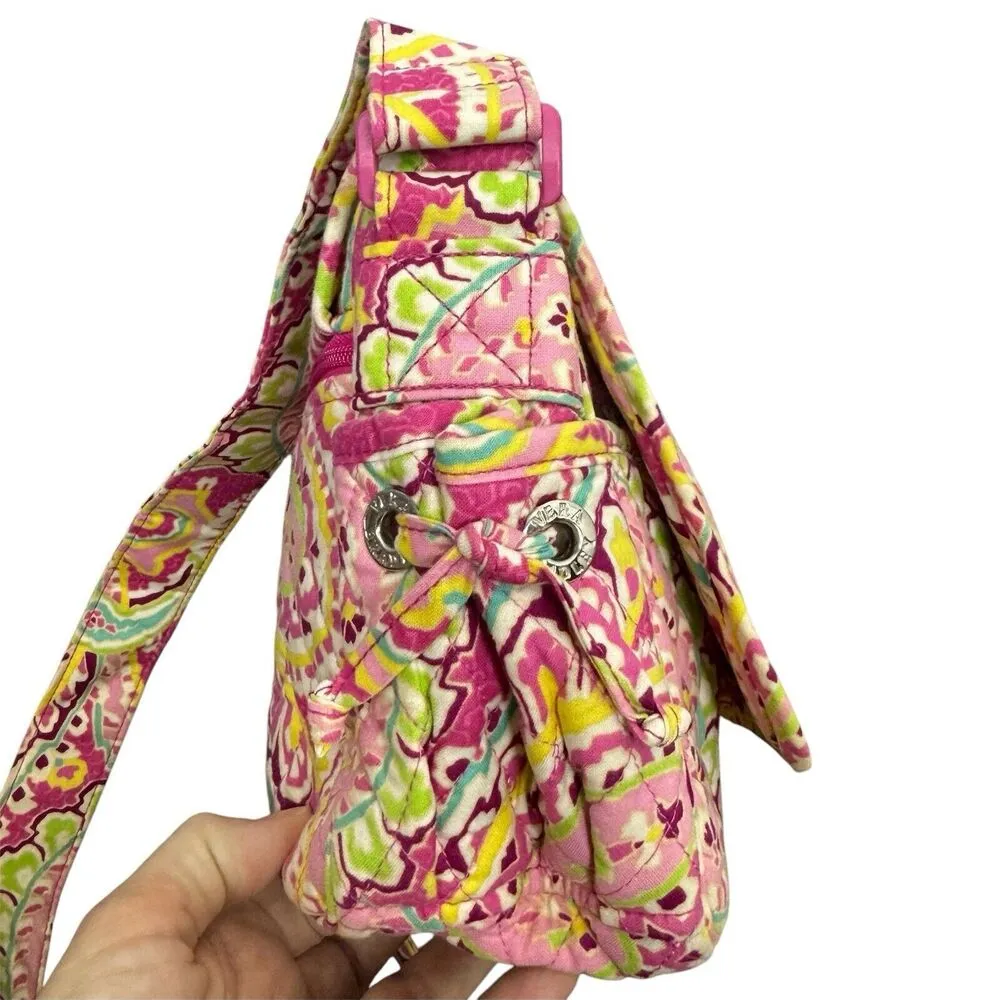 Vera Bradley Retired Capri Melon Quilted Crossbody Bag Tote Multicolor Paisley - Image 5