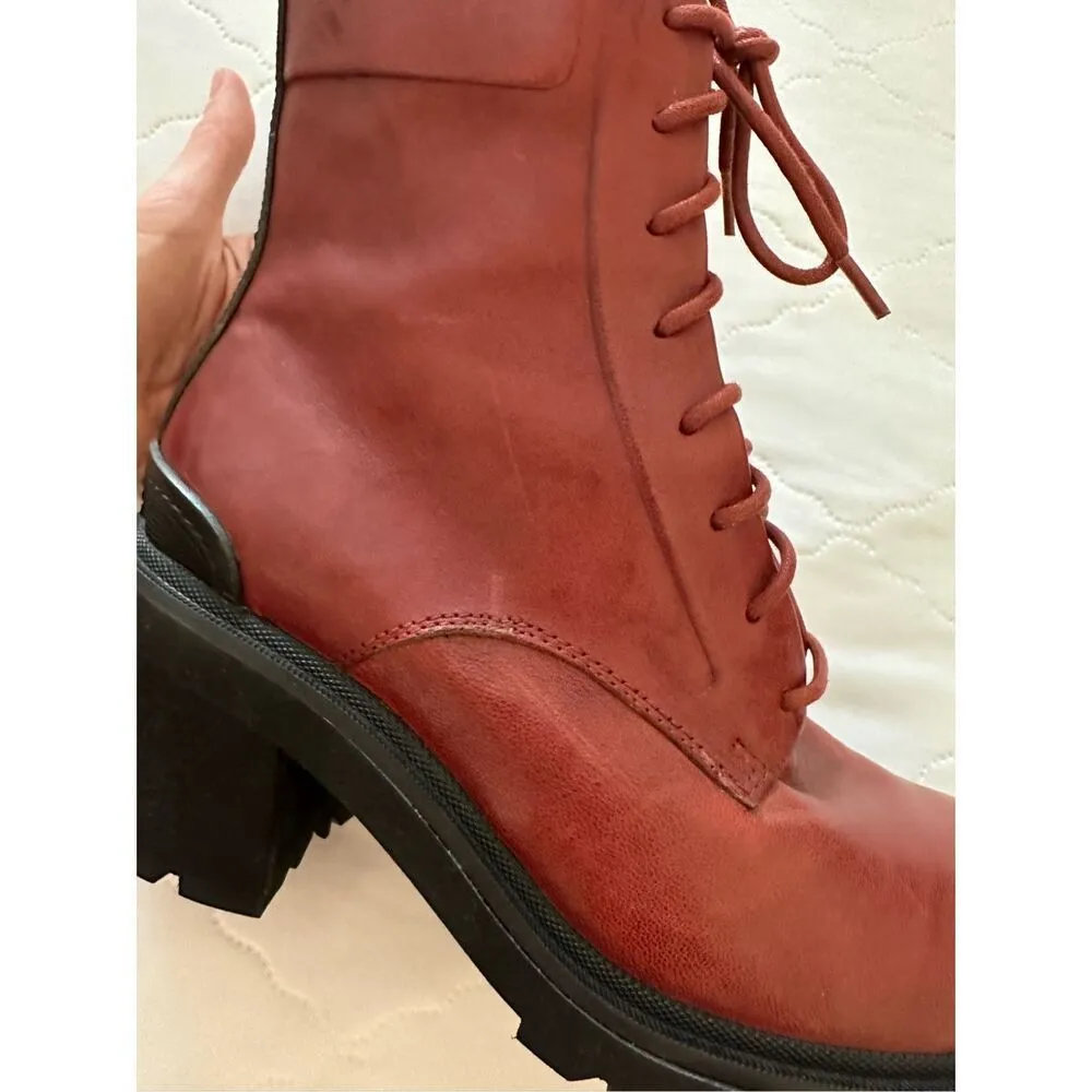 Frye Savannah Leather Classic Lace Up Streetwear Combat Heeled Boots 8.5 - Image 2