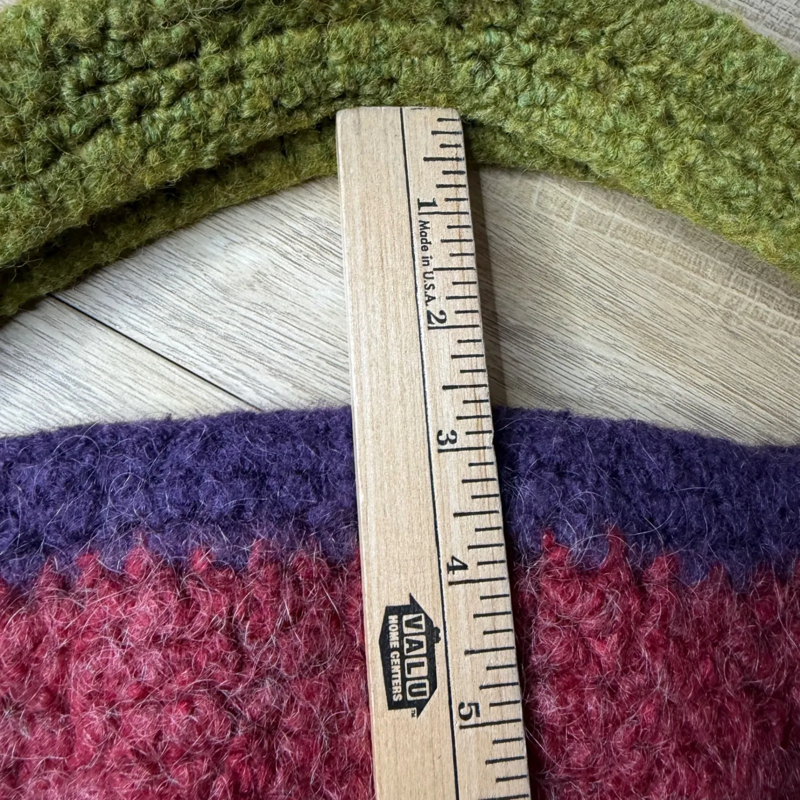 Boho Crochet Knit Striped Hobo Bag Multicolor Slouchy Tote Hippie Granny Square Pink - Image 8