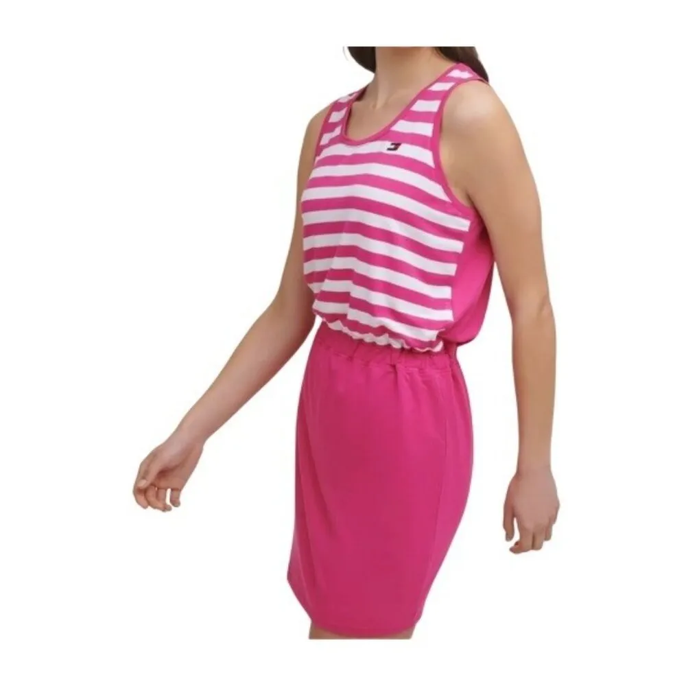 Tommy Hilfiger Sport Womens Striped Colorblock T-Shirt Dress Size L Pink - Image 3