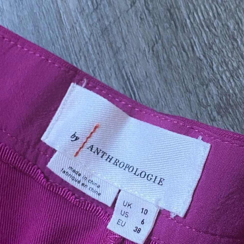 Anthropologie High Rise Pleated Pants Orchid Purple Wide Leg 6 - Image 3