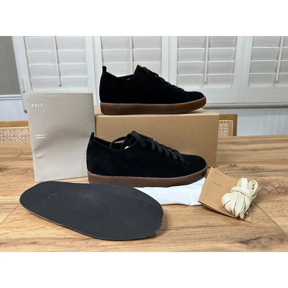 Feit Latex Low Suede Black Sneakers Unisex Size 5.5/6 US 36 EU NIB Court Sneaker - Image 2