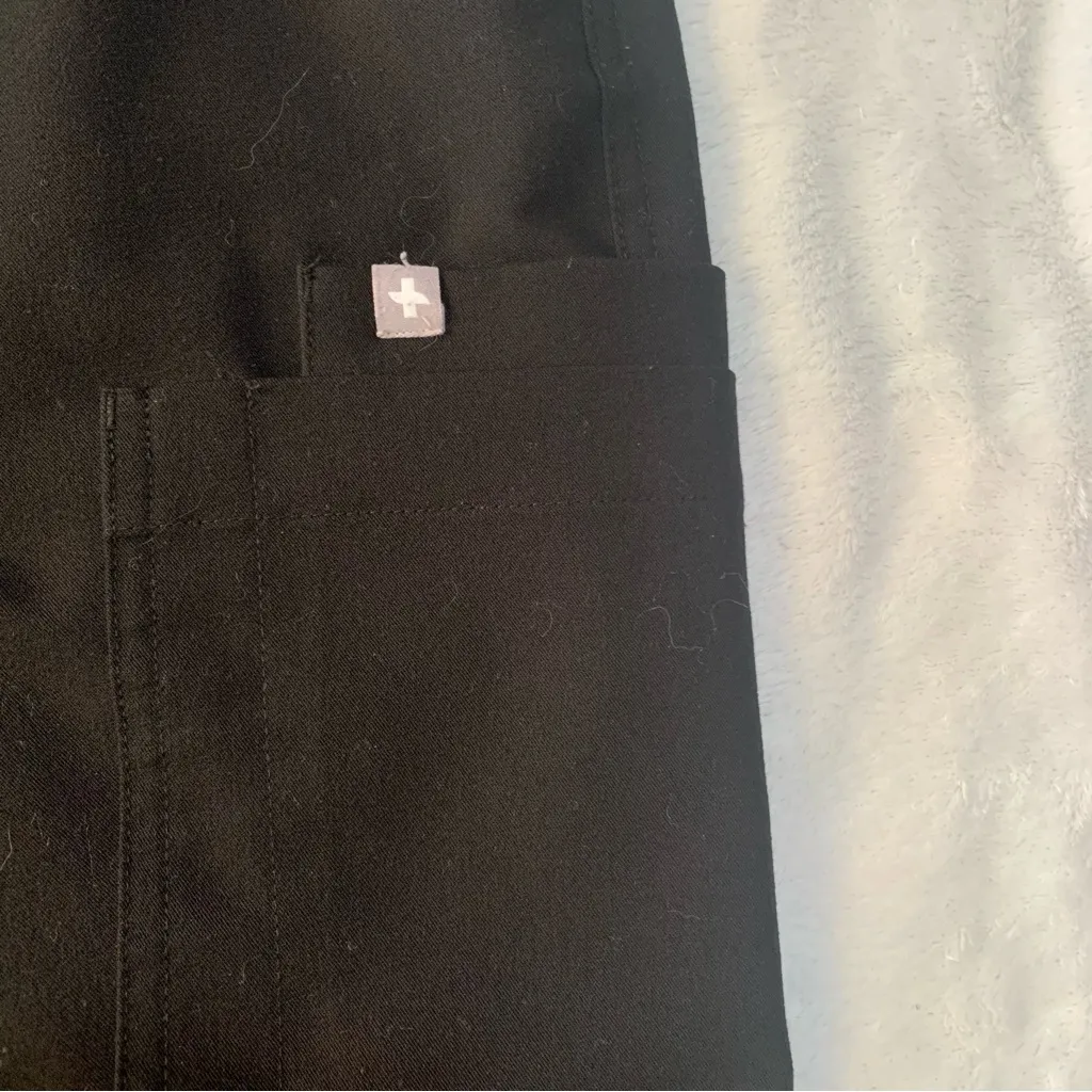 Figs womens size XL yola skinny scrub pants black high waist - Image 8