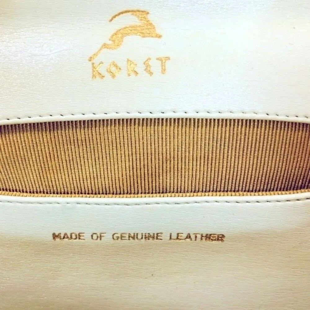 Mid Century Leather Handbag by Koret RARE White - Image 10