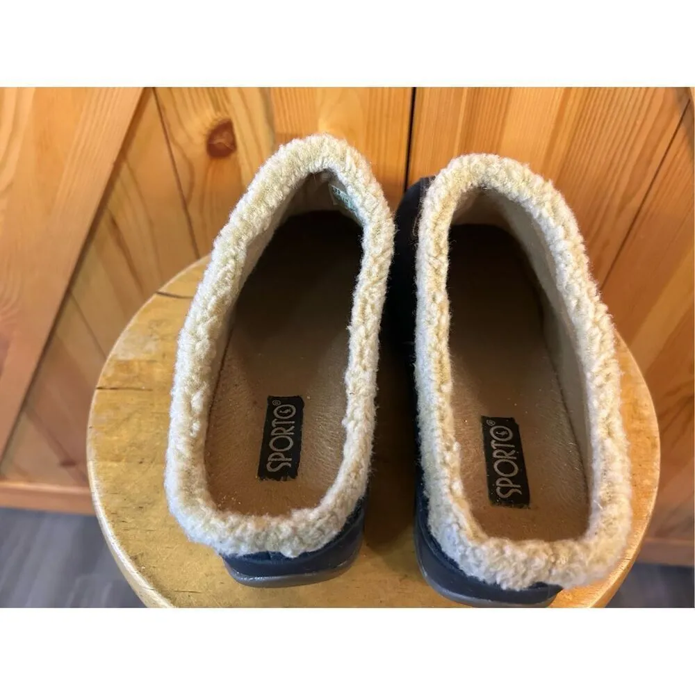 Sporto Navy Blue Suede Gabby Slip on Mule Clog Moccasin Size 11W - Image 5