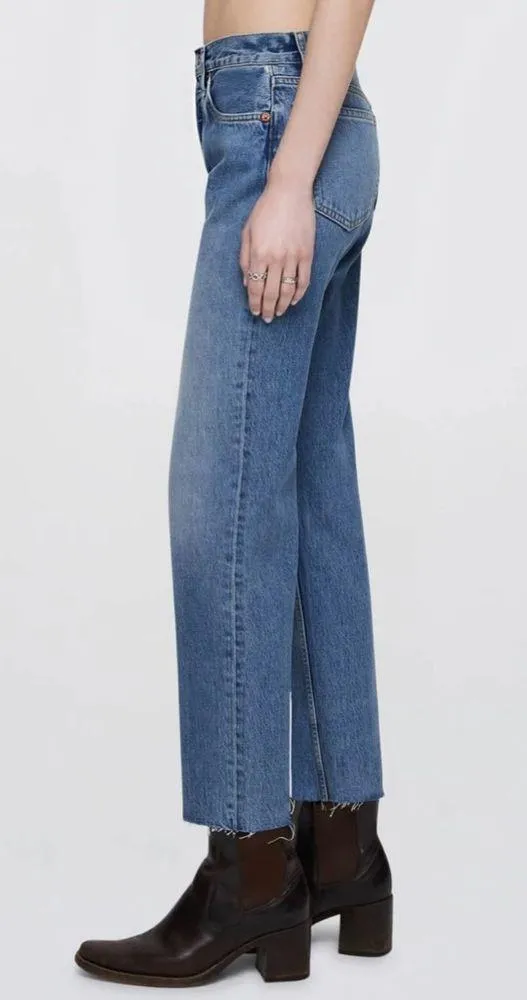 REDONE HIGH RISE STOVE PIPE Women’s Blue Jeans Size 26 - Image 3