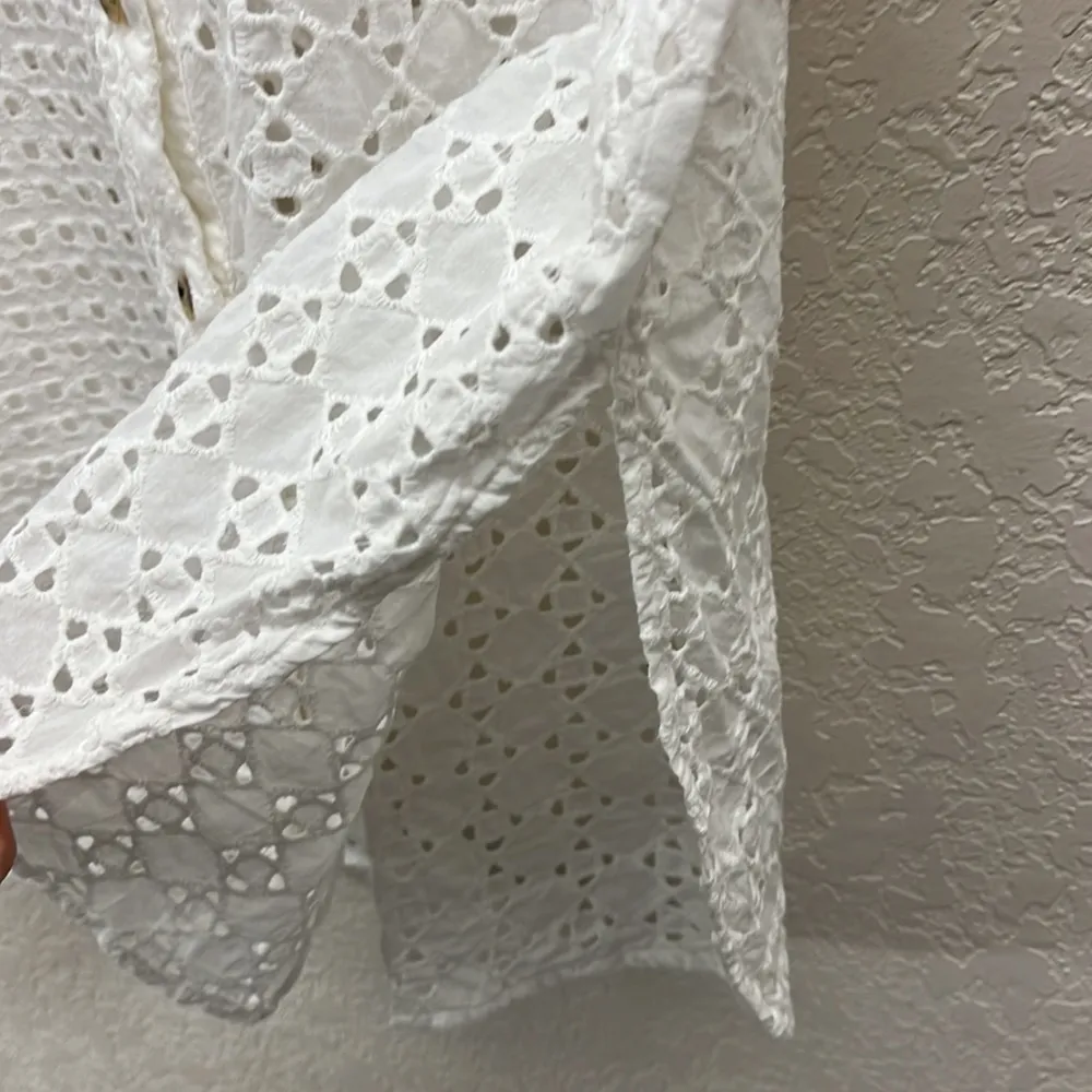 Marine Layer Eyelet Airy Tunic in White XS - Image 8