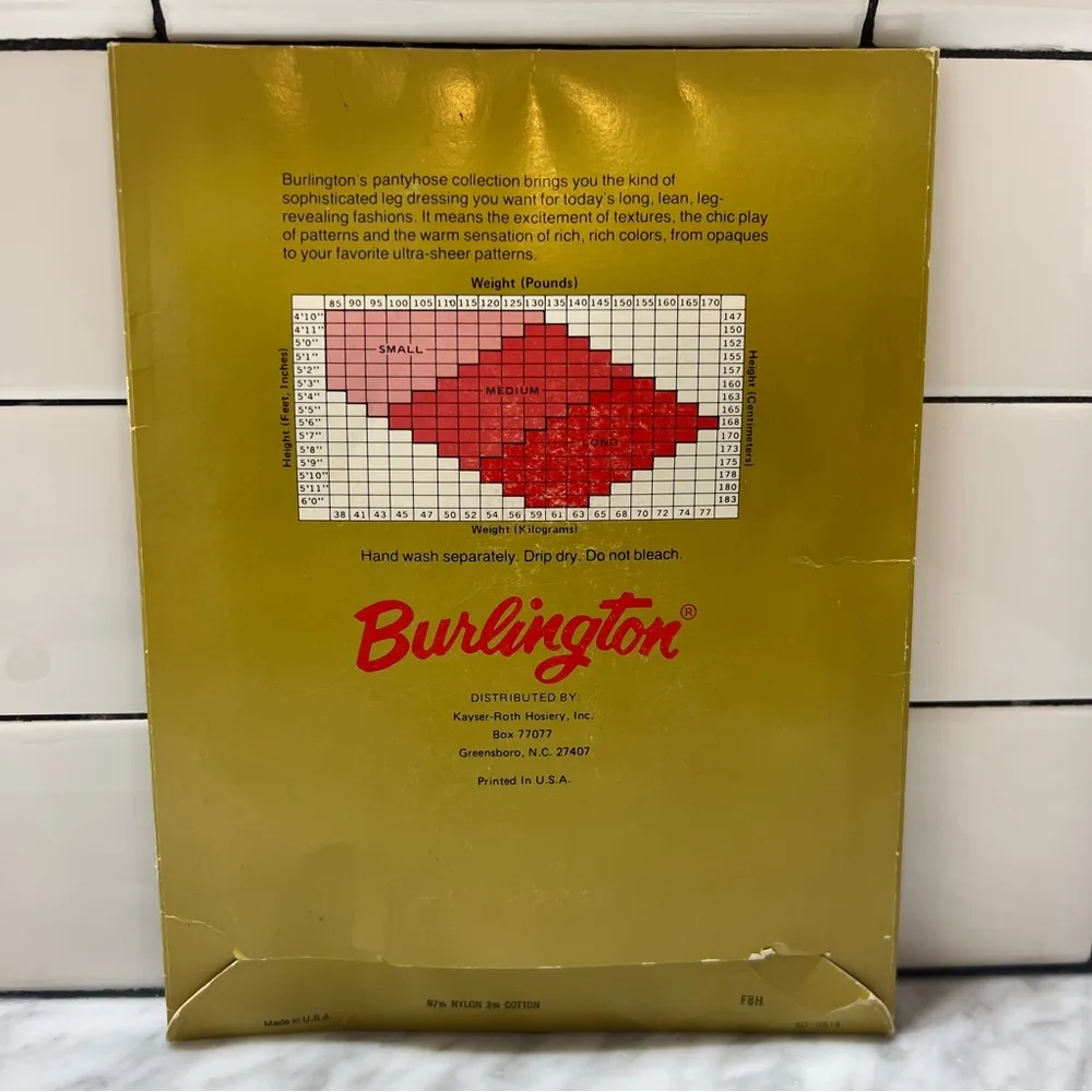 Vintage Burlington times and textures panty hose aspirin dot long white Size none - Image 2