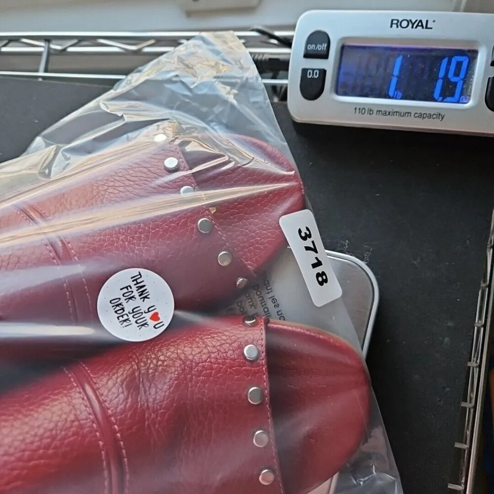 Brighton “TAP” Lipstick (Red) Leather Peep Toe Studded Heels Sandals - Size 8 M - Image 15