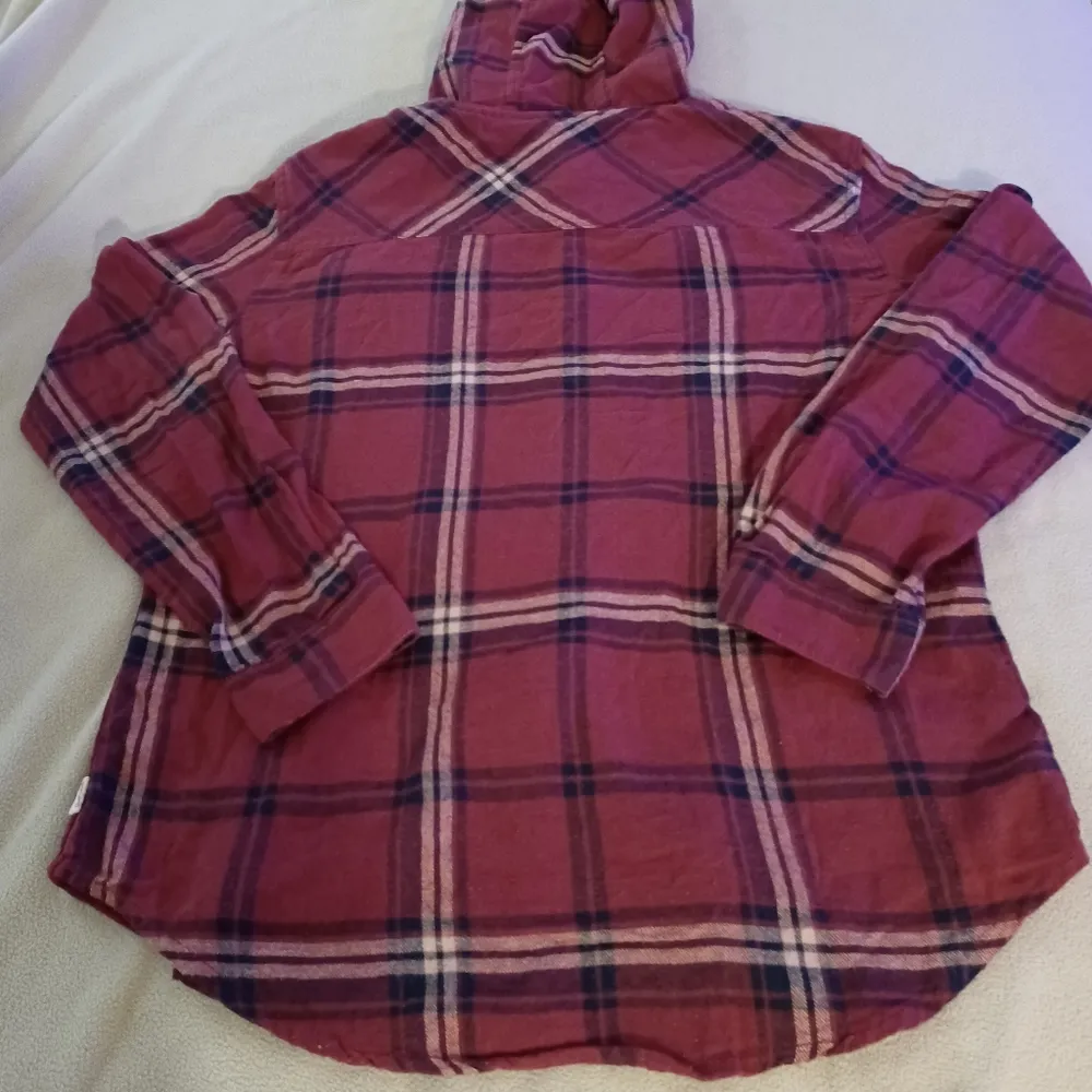 Garage Women's Plaid Flannel Shirt Hoodie Boyfriend Fit Sz SP - Image 8