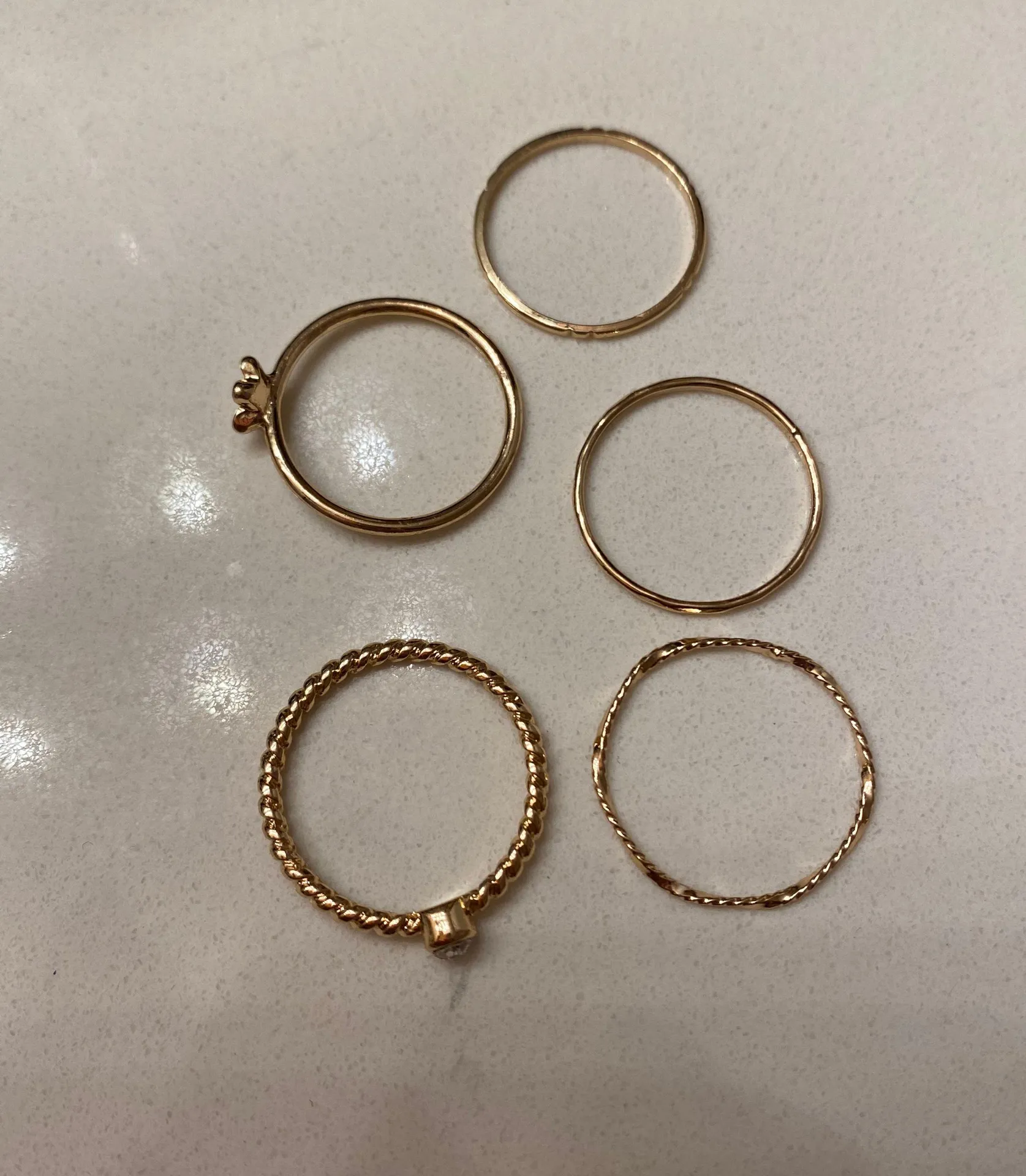 NWOT altar d’state set of five dainty gold rings  - Image 2