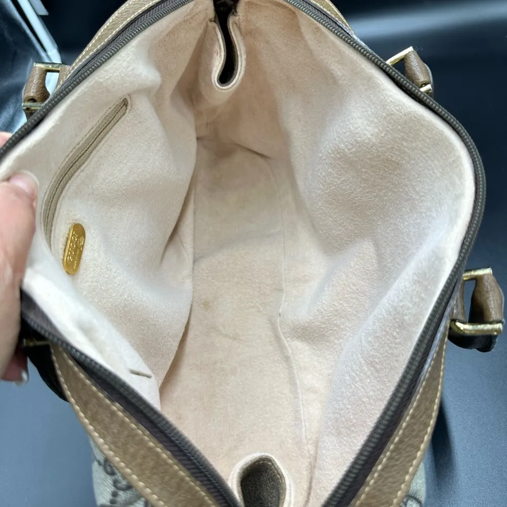 Gucci Brown Plus GG
Coated Canvas Boston Bag - Image 7