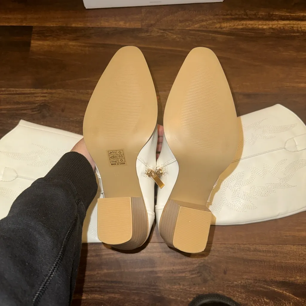 New DREAM PAIRS White Tall Western Cowboy Boots in Size 10 - Image 11