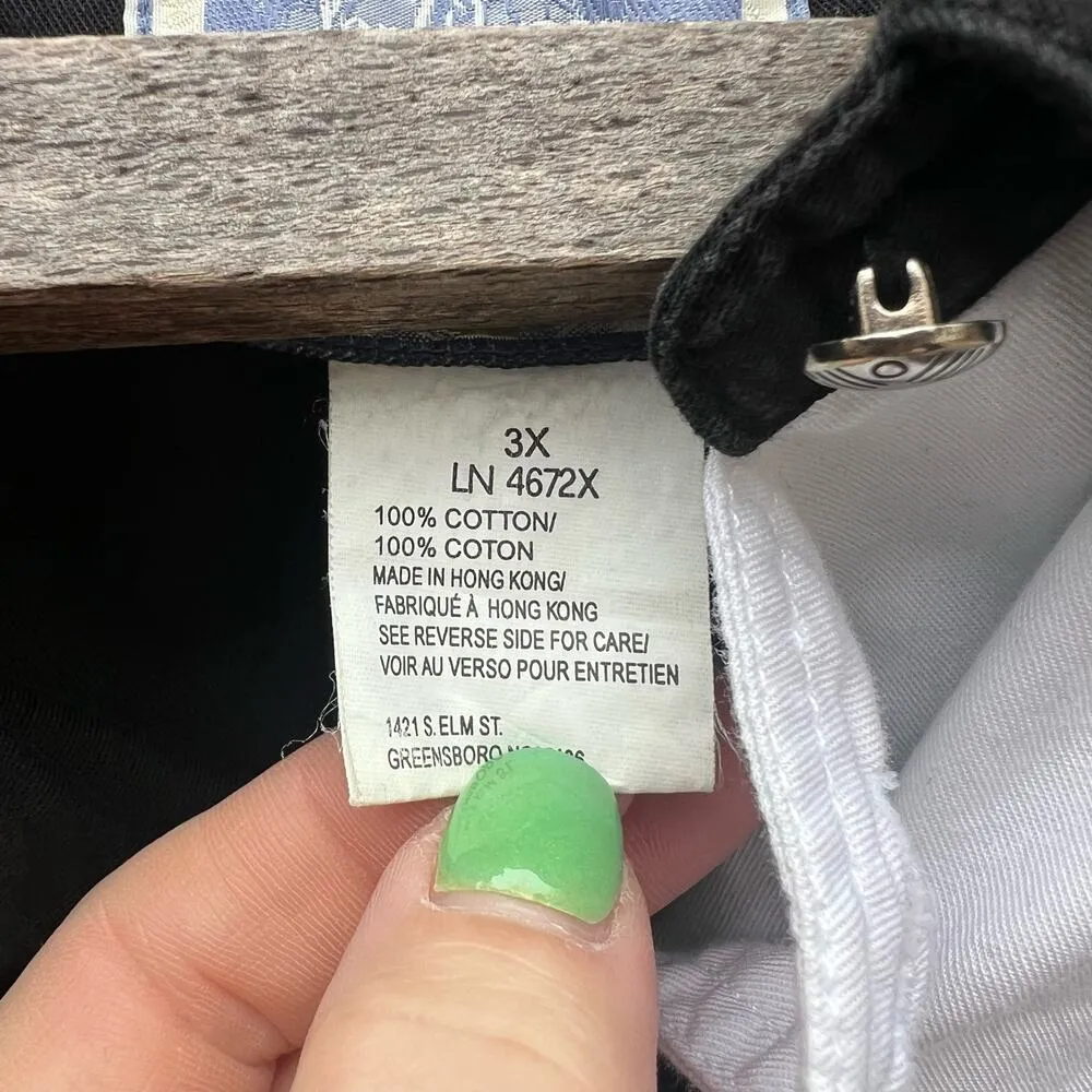 90s Wrangler For Women Pioneer Cowgirl Western Stripe Brushpopper Shirt 3X VOLUP - Image 5