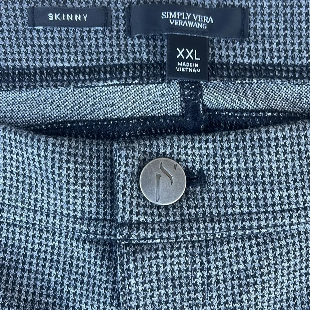 Simply Vera black & white herringbone dress pants skinny leg size XXL - Image 3