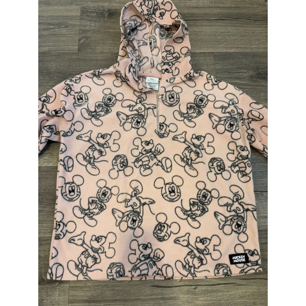 Disney Mickey‎ Mouse Pink Hooded Sweatshirt XL Unisex Long Sleeve Casual - Image 2