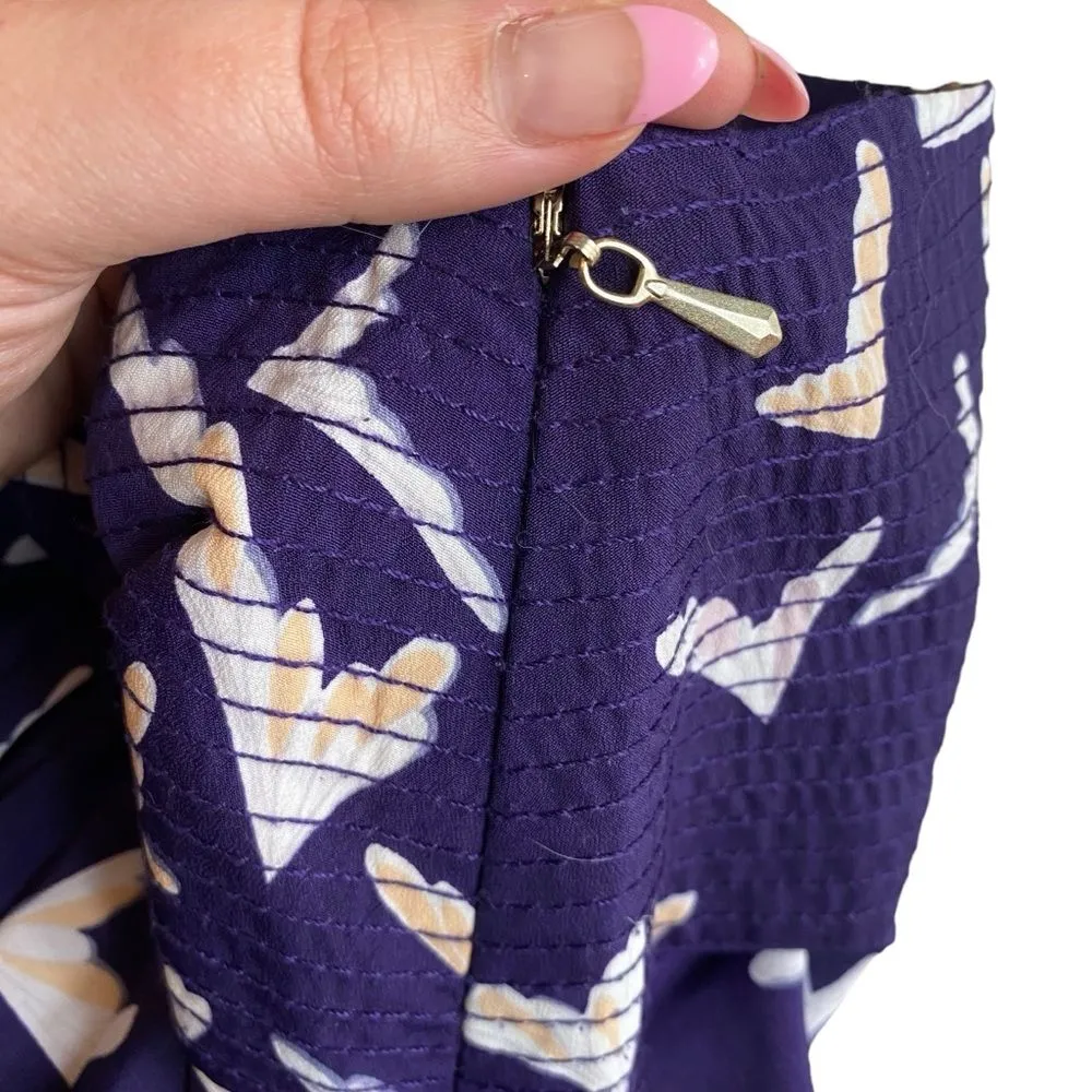 Anthropologie Leifsdottir Women’s‎ 6 Asymmetrical Midi Skirt Purple Floral Fairt - Image 7