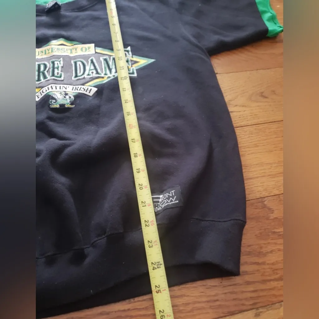 Vtg Notre Dame Irish Women Short Sleeve Crewneck Sweatshirt USA 90s Sz Lg READ Blue - Image 5
