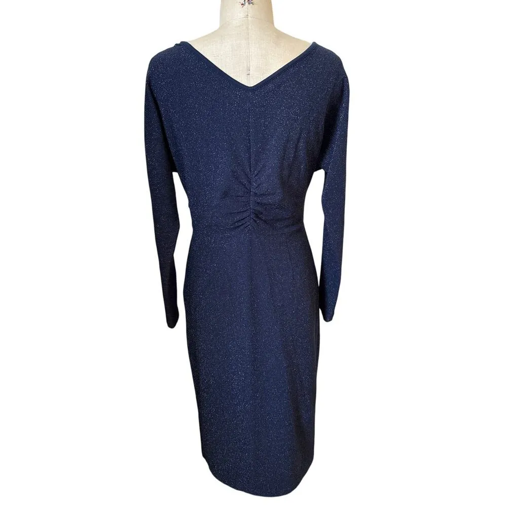 RACHEL COMEY Temper Metallic Knit Dress in Navy Size 8 Blue - Image 5