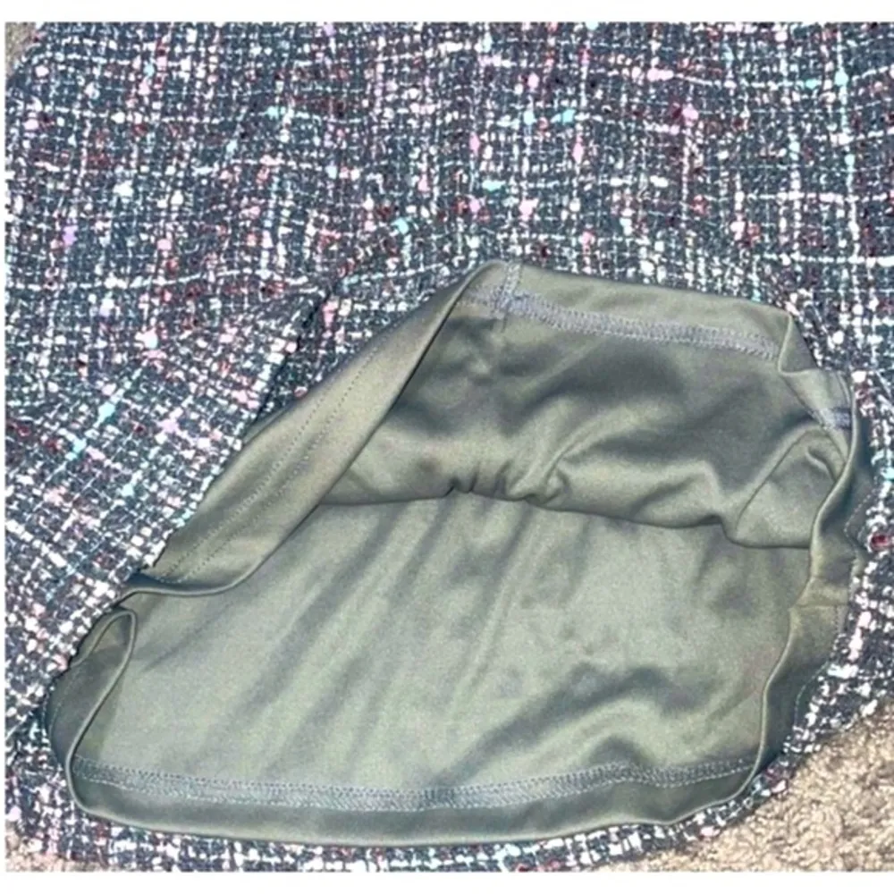 She+Sky Tweed Skirt Small Plaid Coquette Metallic Y2K Academia Pencil Mini Girly - Image 5