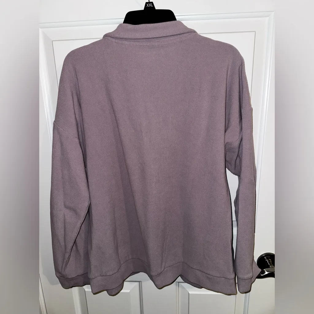 Marc New York Plus Ribbed Quarter Zip Pullover Pockets Purple XXL 2X - Image 8