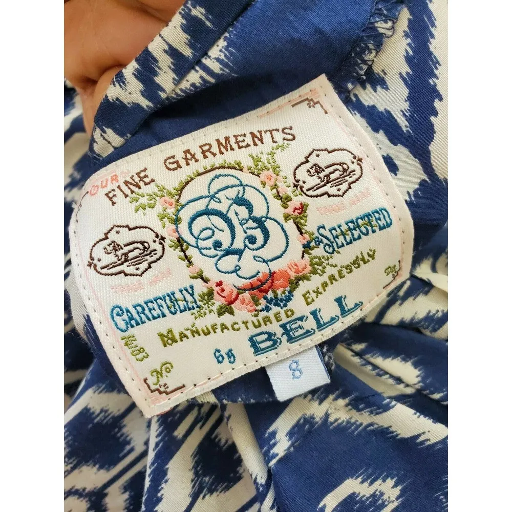 Carefully Selected Women Blue/White Cotton V - Image 10