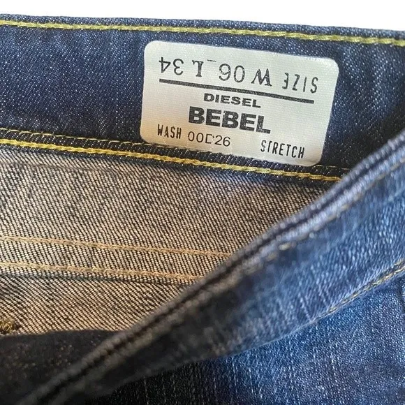 Y2K Diesel Women's Size 6 Babel Straight Leg Jean Embroidered Pocket‎ Western - Image 7