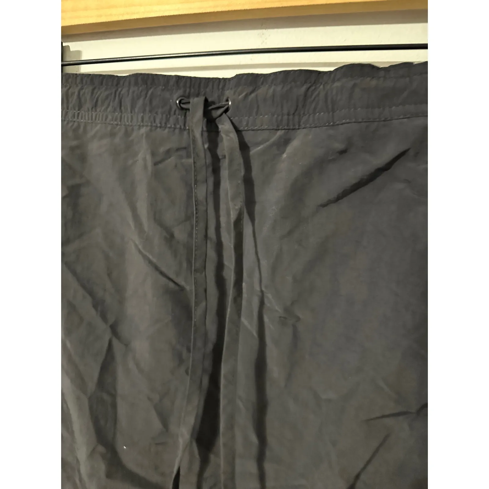 L.L. Bean Black Nylon Drawstring Waist Skirt Casual Womens Size XL - Image 2