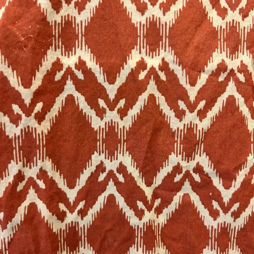 St. John's Bay Blouse Women Large Orange Ikat V-Neck Sleeveless Cotton‎ Gorpcore - Image 6