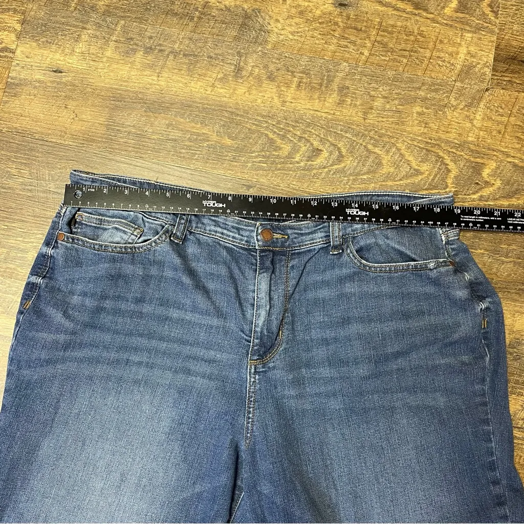 Judy Blue Jeans High Waist Straight Leg Stretch Denim Women's 15/32 Distressed - Image 2