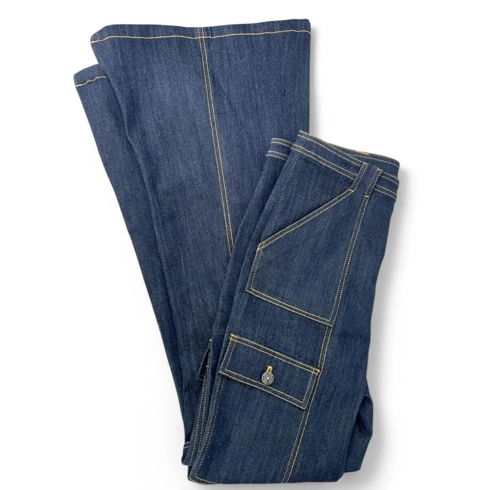 Cinq à Sept 0 maurice high-rise stretch flare cargo jeans utility dark wash 25 - Image 3