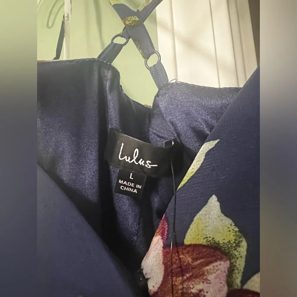 Lulus Always There For Me Navy Blue Floral Print Wrap Maxi Dress - Image 6