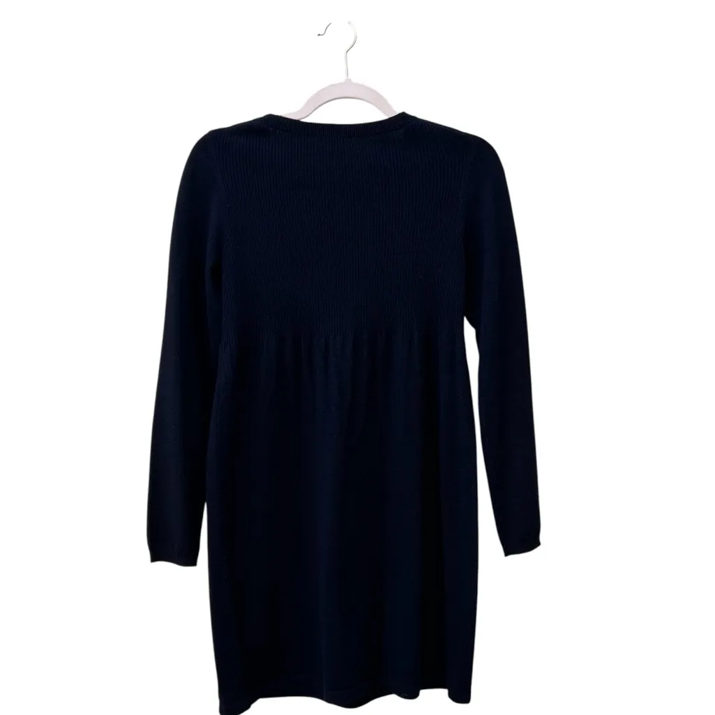 Theory Black Isamar B Noble Wool Babydoll Sweater Dress Small Petite‎ - Image 6
