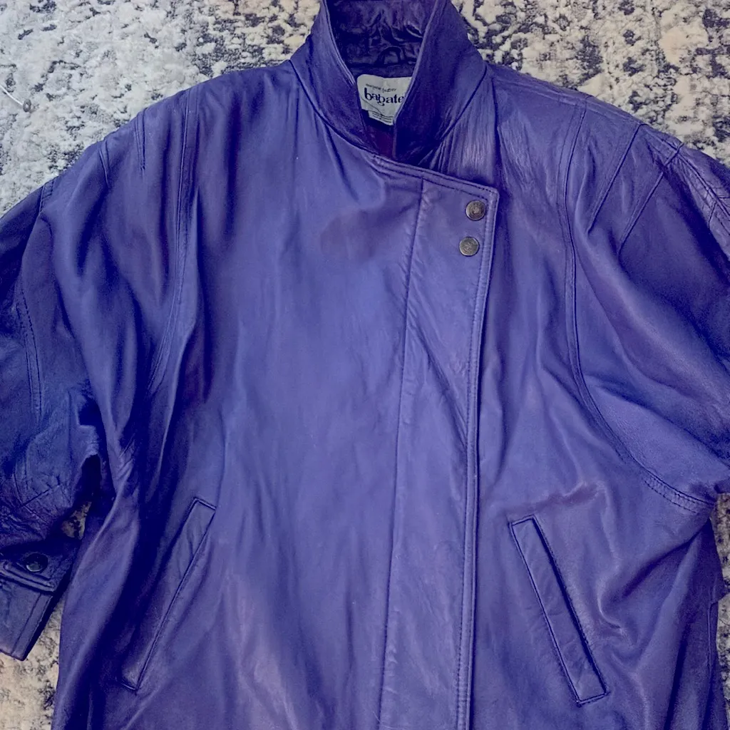 Bagatelle VINTAGE Purple Leather Jacket - Image 14