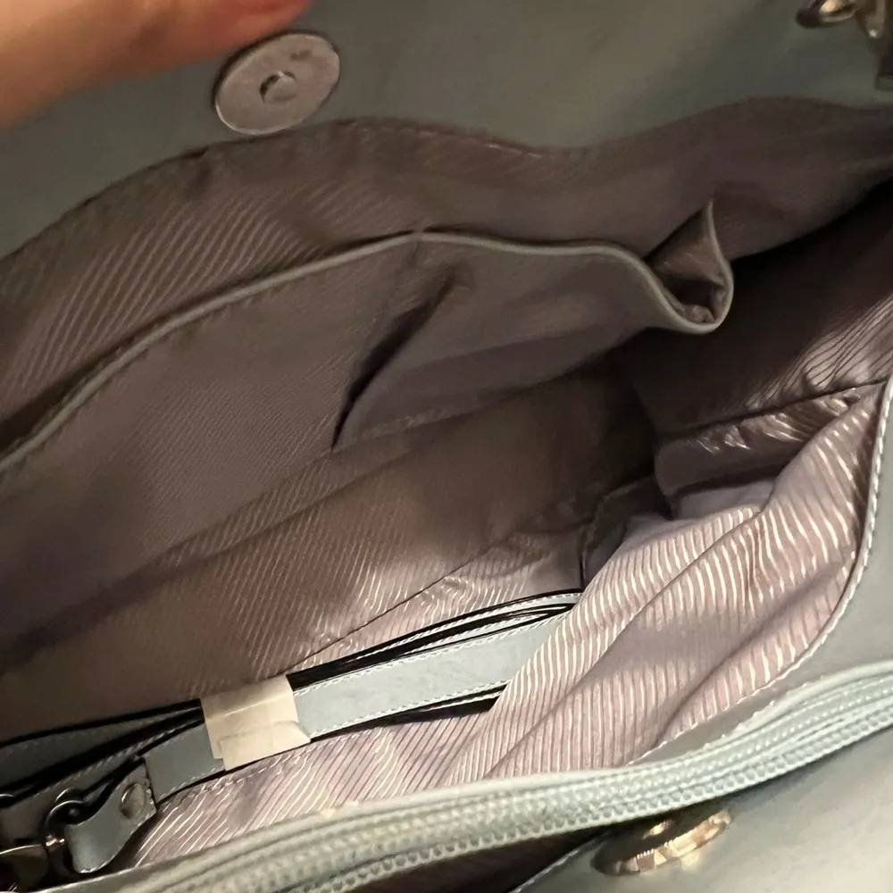 Sky Blue Handbag with Strap - Image 9