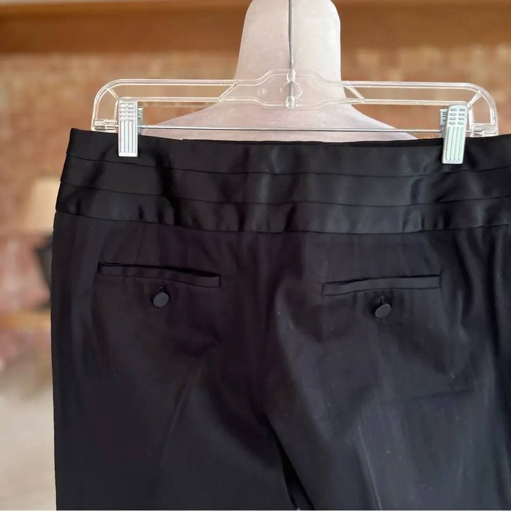 LOFT Pants Cropped Black Satin Waist Tie 6 Cocktail Party - Image 8