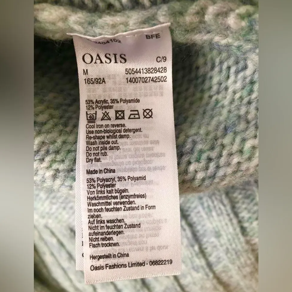 Oasis  Women’s Multitone Turtleneck Sweater Size M - Image 8