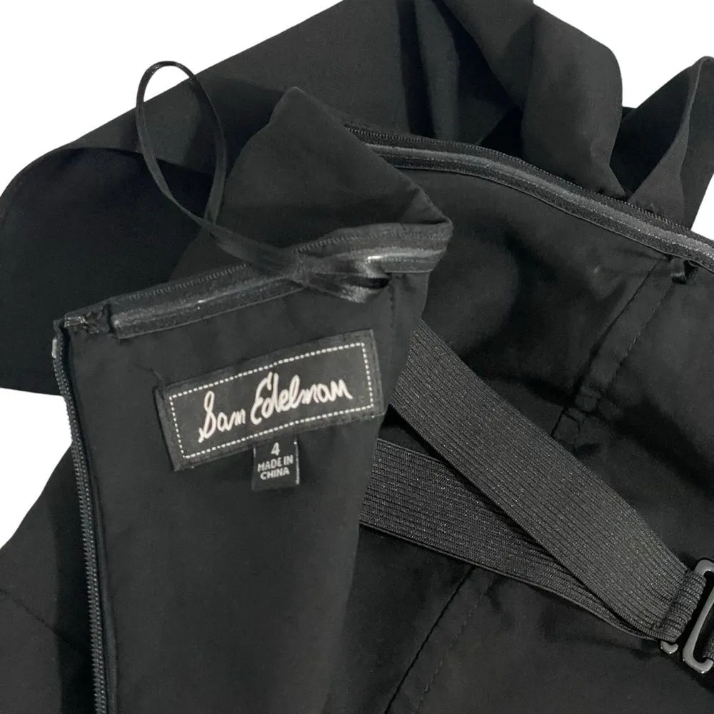 SAM EDELMAN Bow-Front Strapless Black Jumpsuit Size‎ 4 Cropped Wide Leg - Image 5