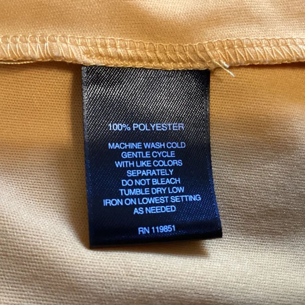 LONG LAYERED RUFFLED SLEEVE SHIFT DRESS by SIGNATURE STUDIO in MUSTARD SIZE S - Image 9