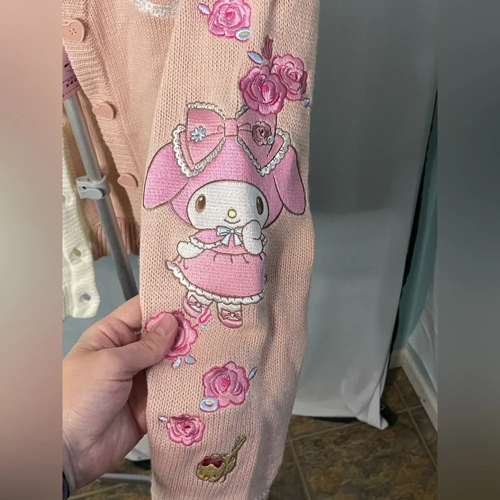 Sanrio My Melody Two Tone Sweater Cardigan‎ Women’s size M - Image 5