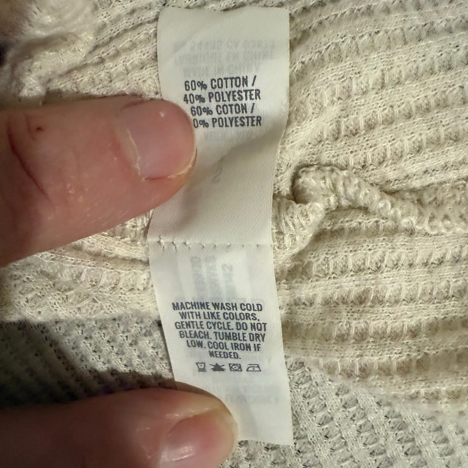 Aerie Women's Heart eyes ribbed waffle henley long sleeve shirt beige small - Image 7