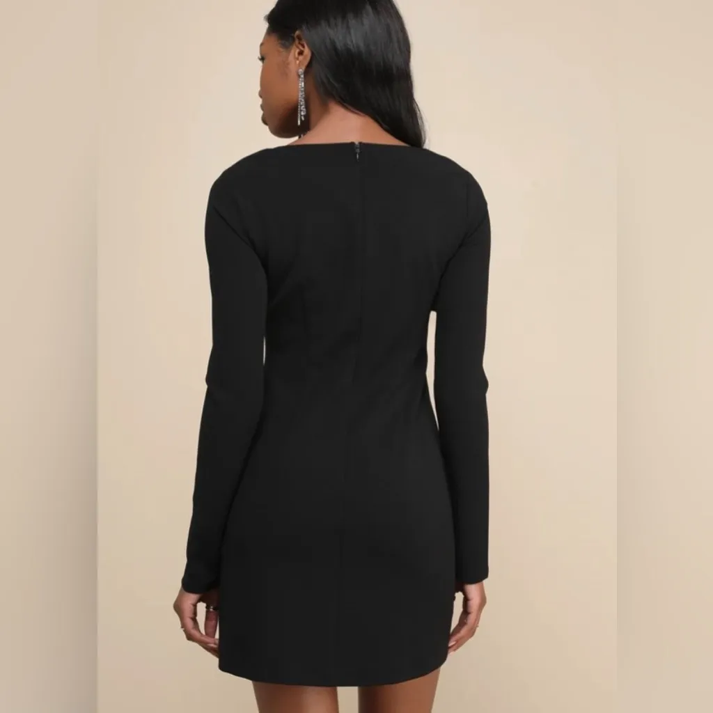 NWT Lulu's Black Sheath Long Sleeve Cocktail Dress Size L Size L - Image 3