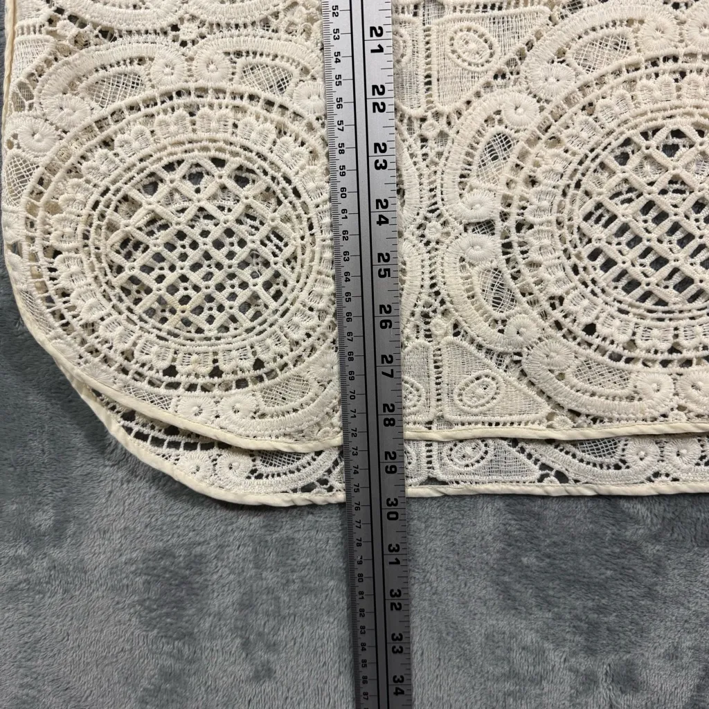 Sundance Shadow Dance White Ivory Crochet Lace Blouse - Image 10