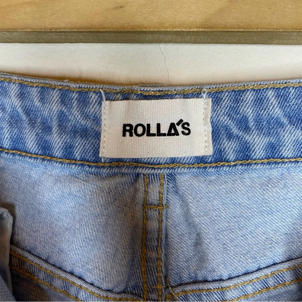 ROLLA’S The Original Straight Leg High Rise Jeans Sunday Blue Light Blue Sz 29 - Image 5